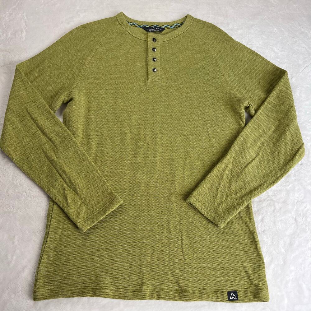 Alpine Design Green Henley Long Sleeve Thermal Shirt size small